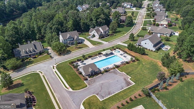112 Sterling Lake Way, Jefferson, GA 30549 - aerial overview of property's location with a pool area and nearby suburban area