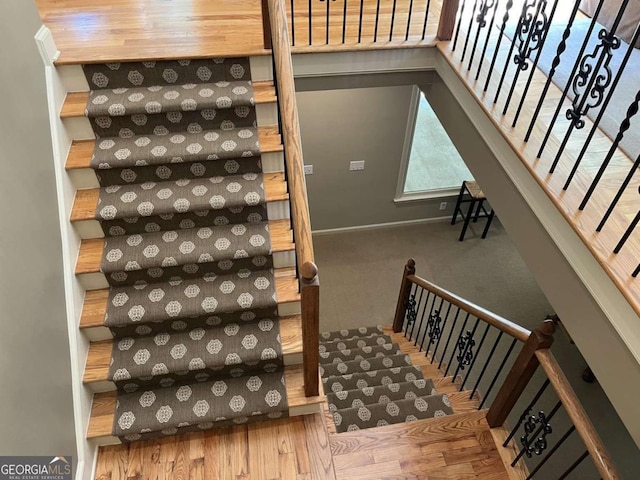 605 Meadows Creek Dr, Johns Creek, GA 30005 - stairway with baseboards and carpet