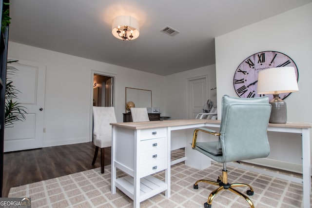 713 Birkdale Blvd, Carrollton, GA 30116 - office area featuring wood finished floors and baseboards