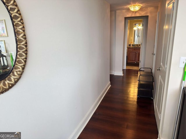 2479 Peachtree Rd NE Unit 1714, Atlanta, GA 30305 - hallway with dark wood-type flooring and baseboards