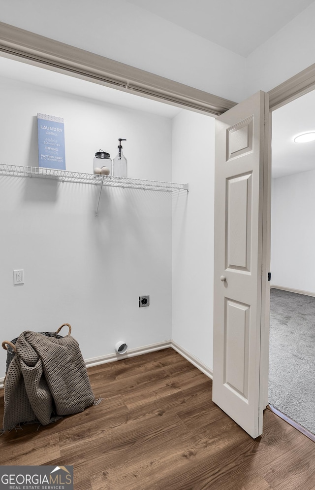 90 Lake Avalon Ct, Dallas, GA 30157 - washroom with hookup for an electric dryer and wood finished floors