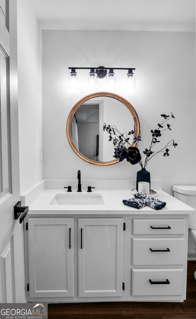 90 Lake Avalon Ct, Dallas, GA 30157 - bathroom featuring vanity and wood finished floors
