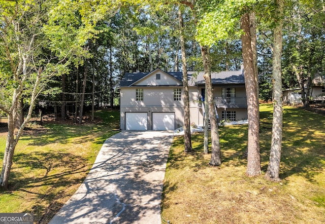 90 Lake Avalon Ct, Dallas, GA 30157 - view of front of home featuring concrete driveway, a front yard, and a garage