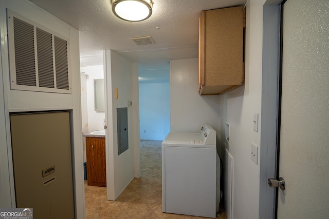 67 Dixie Park Rd NW, Rome, GA 30165 - washroom featuring washer / clothes dryer, cabinet space, and electric panel