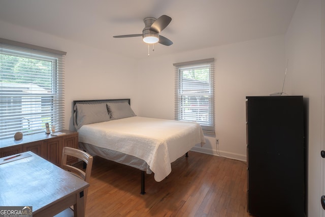 67 Dixie Park Rd NW, Rome, GA 30165 - bedroom with wood finished floors, multiple windows, and ceiling fan