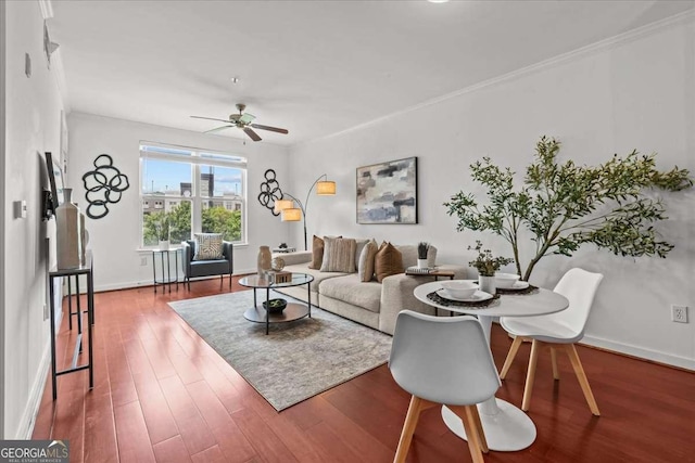 390 17th St NW Unit 4031, Atlanta, GA 30363 - living area featuring a ceiling fan and wood finished floors