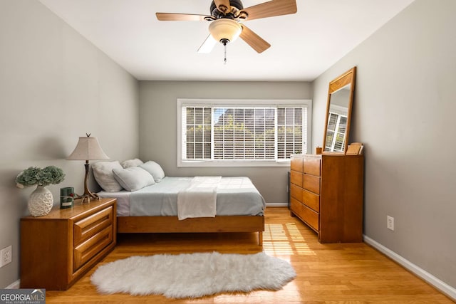 1445 Monroe Dr Unit 14B, Atlanta, GA 30324 - bedroom with light wood-type flooring and a ceiling fan