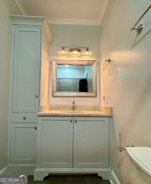360 Morgan Mill Rd, Brooks, GA 30205 - bathroom featuring vanity and ornamental molding