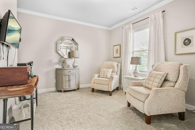 2326 Britt St, Grayson, GA 30017 - living area featuring carpet floors and crown molding