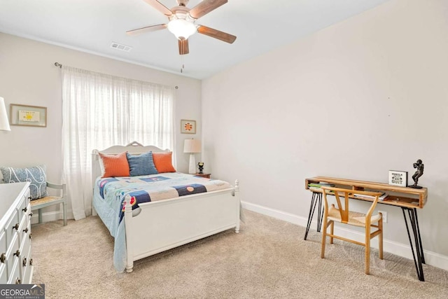 2326 Britt St, Grayson, GA 30017 - bedroom featuring light carpet and ceiling fan
