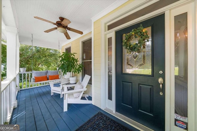 2653 W Main St NW, Atlanta, GA 30318 - entrance to property featuring a porch and ceiling fan