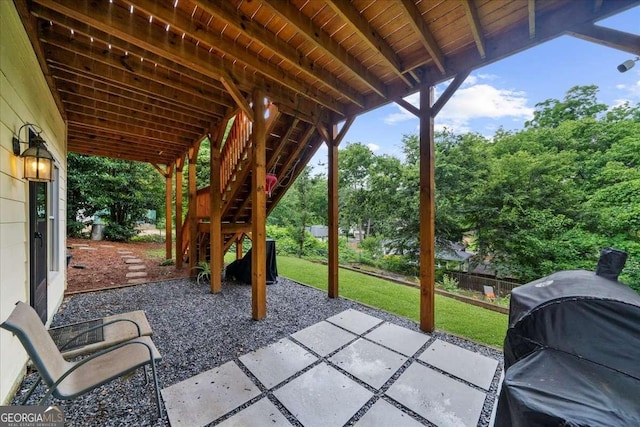 2653 W Main St NW, Atlanta, GA 30318 - view of patio featuring stairway and area for grilling