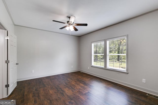 370 Simms Rd, Carrollton, GA 30117 - spare room with ceiling fan, wood finished floors, and crown molding