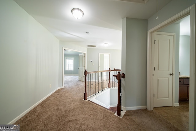 38 Pin Oak Way, Hamilton, GA 31811 - corridor with an upstairs landing, attic access, and carpet
