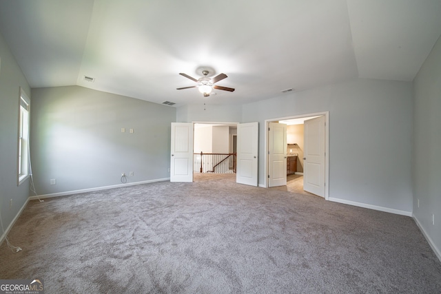 38 Pin Oak Way, Hamilton, GA 31811 - unfurnished bedroom with lofted ceiling, carpet, and ceiling fan