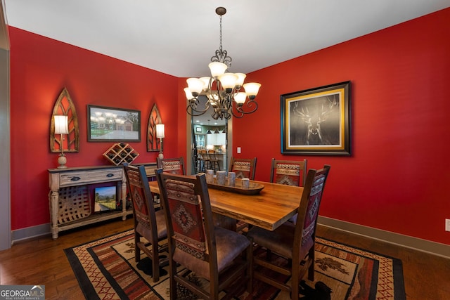 4 Bluff Ct SE, Cartersville, GA 30120 - dining room with a chandelier and wood finished floors