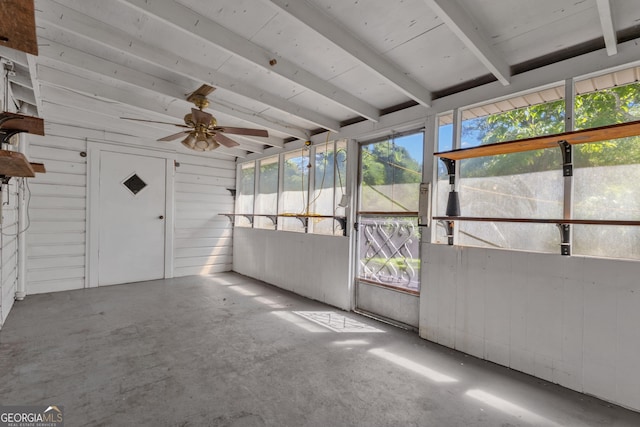 101 Leverett St, Warm Springs, GA 31830 - unfurnished sunroom featuring a ceiling fan