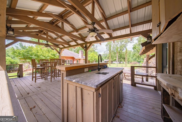 124 Old Salem Trl, Pine Mountain, GA 31822 - wooden deck featuring ceiling fan