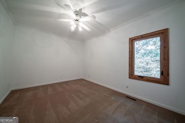 124 Old Salem Trl, Pine Mountain, GA 31822 - carpeted spare room with crown molding and ceiling fan