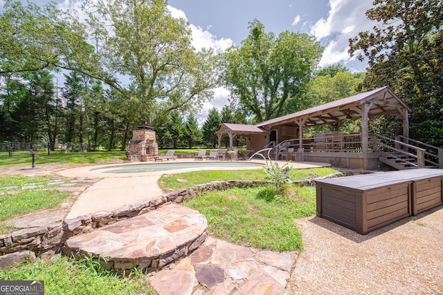 124 Old Salem Trl, Pine Mountain, GA 31822 - view of yard with a gazebo and a patio