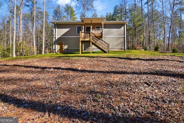 3177 Rodgers Creek Rd Unit 169, Ellijay, GA 30540 - back of house featuring stairs and a wooden deck