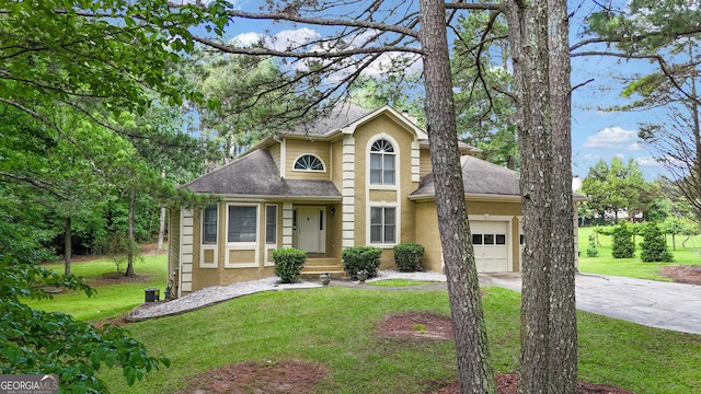 115 Rockhurst Chase, Tyrone, GA 30290 - traditional-style house with an attached garage, concrete driveway, a shingled roof, and a front lawn