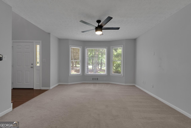 115 Rockhurst Chase, Tyrone, GA 30290 - carpeted spare room with plenty of natural light, a textured ceiling, and a ceiling fan