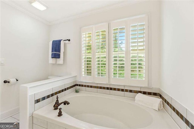 1117 Haven Glen Ln NE, Brookhaven, GA 30319 - full bath featuring a bath, healthy amount of natural light, and crown molding