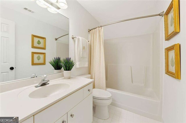 1117 Haven Glen Ln NE, Brookhaven, GA 30319 - full bathroom with shower / bath combo, vanity, and tile patterned flooring