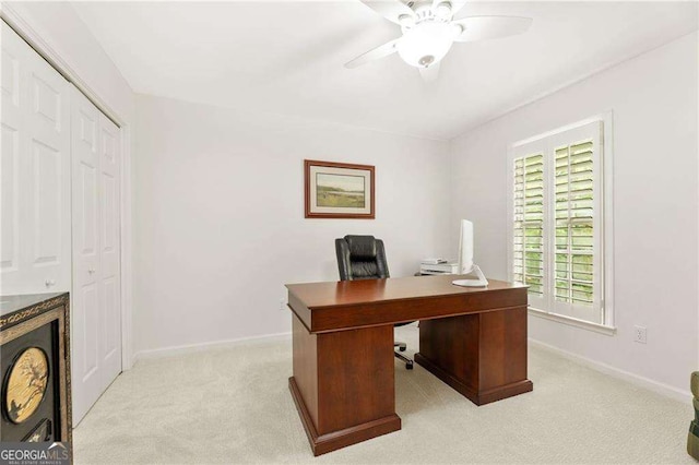 1117 Haven Glen Ln NE, Brookhaven, GA 30319 - office space featuring ceiling fan and light colored carpet