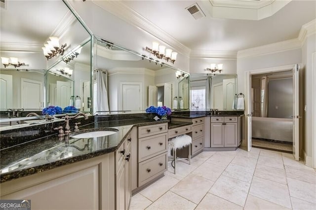 217 Fernwood Pl, Woodstock, GA 30188 - full bath featuring ornamental molding and vanity