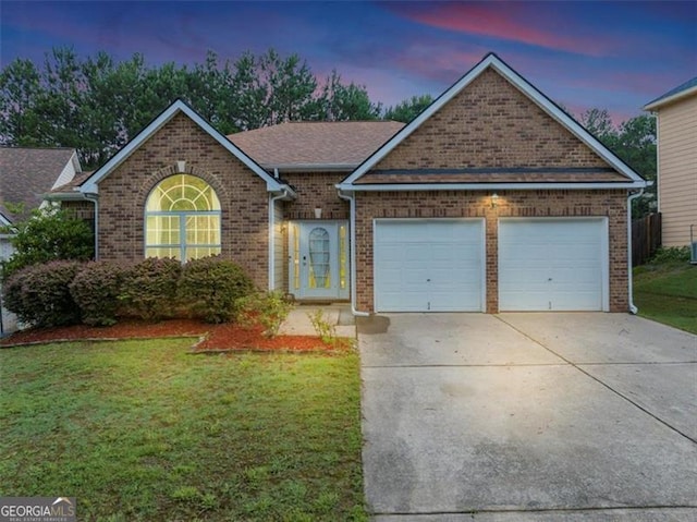152 Cabana Ct, Dallas, GA 30132 - single story home with an attached garage, brick siding, driveway, and a front lawn