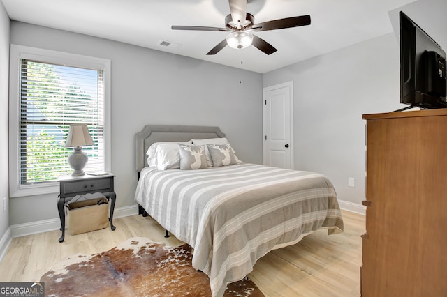 192 Greyfairs Ave, Senoia, GA 30276 - bedroom with light wood-style floors and a ceiling fan