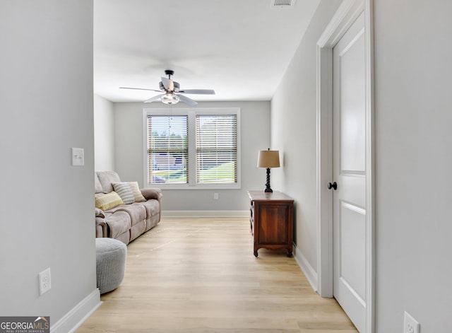 192 Greyfairs Ave, Senoia, GA 30276 - living area with light wood-type flooring and ceiling fan