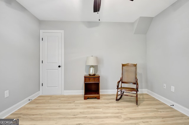 192 Greyfairs Ave, Senoia, GA 30276 - sitting room featuring a ceiling fan and wood finished floors