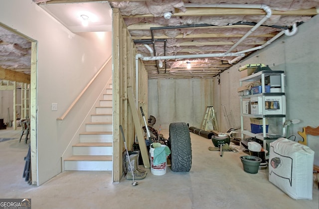 192 Greyfairs Ave, Senoia, GA 30276 - unfinished below grade area featuring stairs