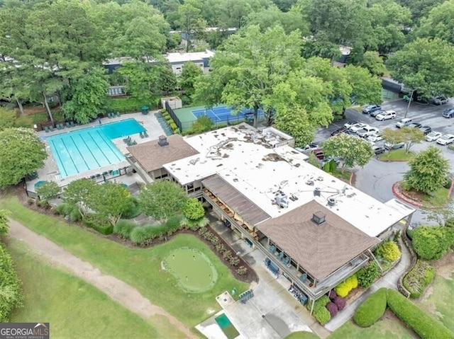 58 Monet Ct NW, Atlanta, GA 30327 - aerial view of a pool area