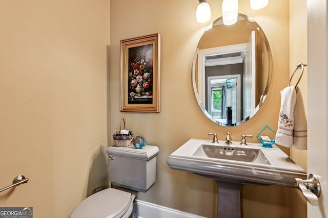 5717 Meadow View Dr, Jefferson, GA 30549 - half bathroom featuring toilet and baseboards