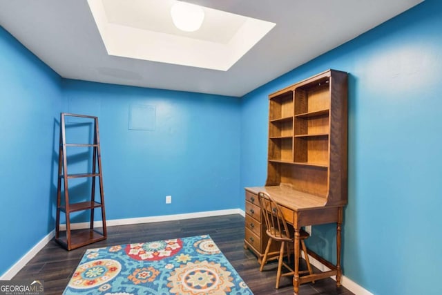 878 Treadstone Overlook, Suwanee, GA 30024 - office with dark wood finished floors and a skylight