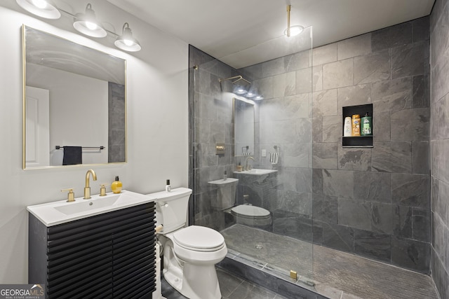 545 Quail Pass, Dawsonville, GA 30534 - bathroom featuring walk in shower and vanity