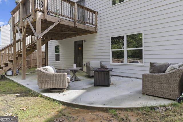 545 Quail Pass, Dawsonville, GA 30534 - view of patio featuring a wooden deck and stairs