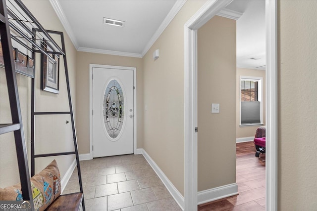 2204 Applebrook Dr, Rossville, GA 30741 - tiled entrance foyer featuring crown molding and baseboards