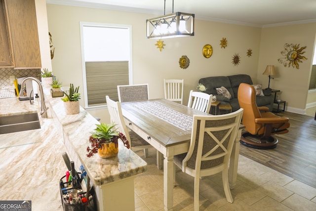 2204 Applebrook Dr, Rossville, GA 30741 - dining space featuring crown molding and baseboards