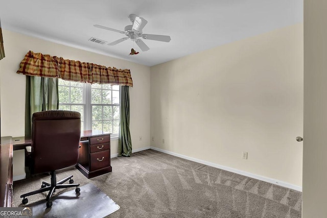 7325 Brookwood Way, Cumming, GA 30041 - office featuring carpet and ceiling fan