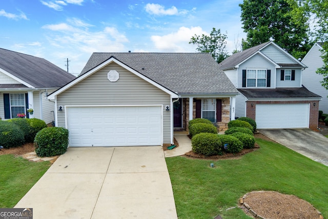 67 Granite Ct, Dallas, GA 30132 - traditional-style house featuring concrete driveway, a front yard, and a shingled roof
