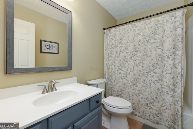 67 Granite Ct, Dallas, GA 30132 - bathroom featuring vanity, tile patterned floors, and a textured ceiling