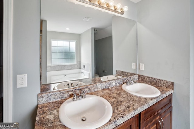 176 Windy Cir, Mcdonough, GA 30253 - full bath with a bath and double vanity