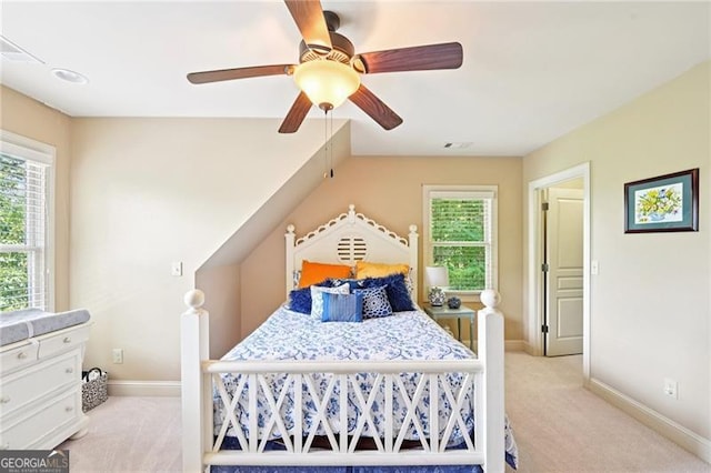 44 Sassafras Rdg, Big Canoe, GA 30143 - carpeted bedroom with multiple windows and ceiling fan