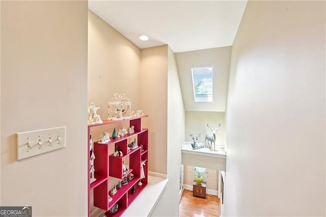 44 Sassafras Rdg, Big Canoe, GA 30143 - bathroom featuring a skylight and wood finished floors