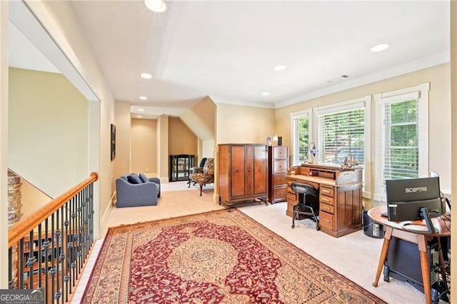 44 Sassafras Rdg, Big Canoe, GA 30143 - office area featuring light colored carpet and recessed lighting